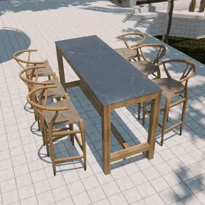 Bari Teak Bar Armchair Set