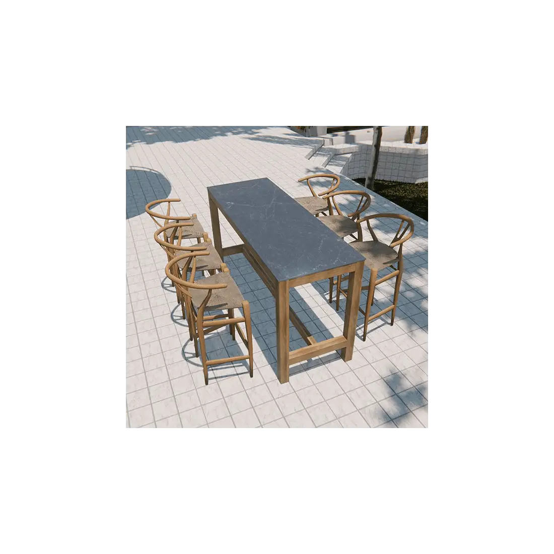 Bari Teak Bar Armchair Set