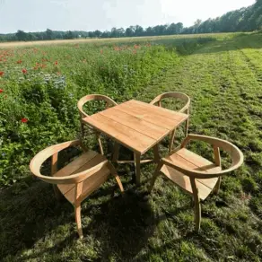 Teak 4 Chair Cafe Dining Set Bari - Bali