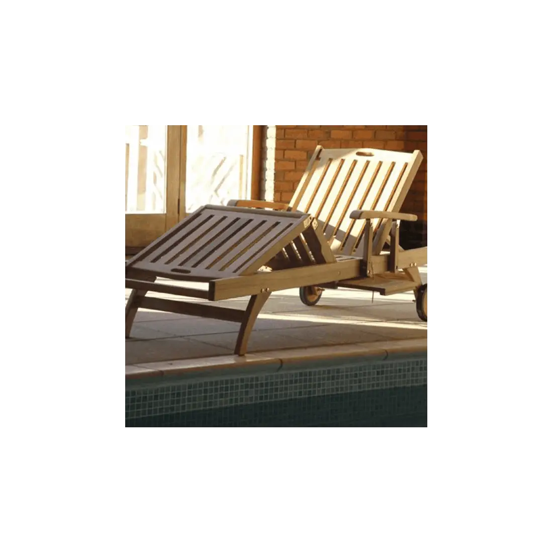 Stratford sun lounger With drinks tray teak garden furniture Stratford sun lounger With drinks tray teak garden furniture