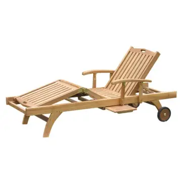 Stratford sun lounger With drinks tray teak garden furniture