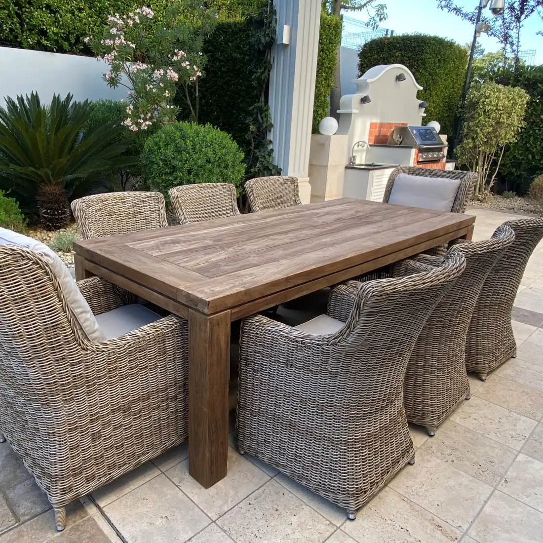 York 2m Table reclaimed teak garden furniture