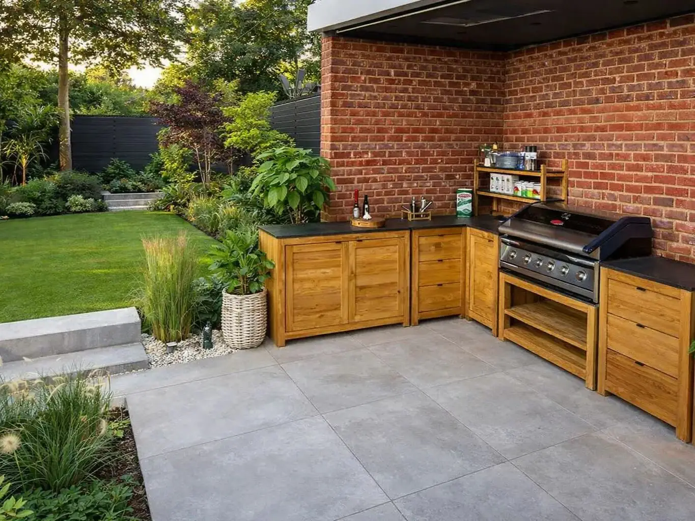 Bari Teak Outdoor Kitchen Set 2