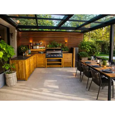 Bari Teak Outdoor Kitchen Set 2