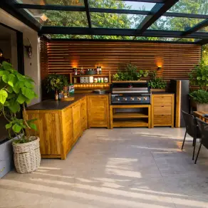 Bari Teak Outdoor Kitchen Set 2