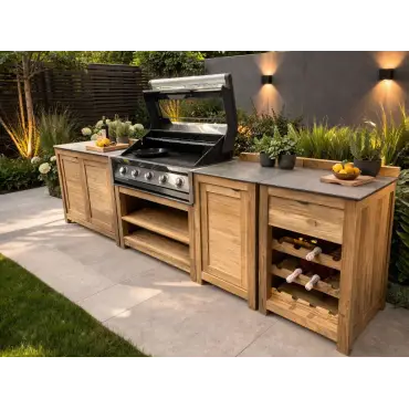 Bari Teak Outdoor Kitchen Set 5