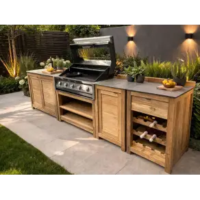 Bari Teak Outdoor Kitchen Set 5