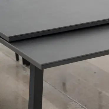 Ally 6-12 Seat Fabric Aluminium Dining Set - Extending Table Green