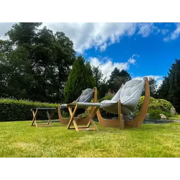 Kangaroo 2 Chair Half Moon Table Set - Certified Teak
