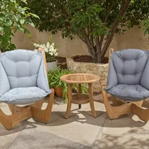 Kangaroo 2 Chair Half Moon Table Set - Certified Teak