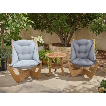 Kangaroo 2 Chair Half Moon Table Set - Certified Teak