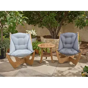 Kangaroo 2 Chair Half Moon Table Set - Certified Teak