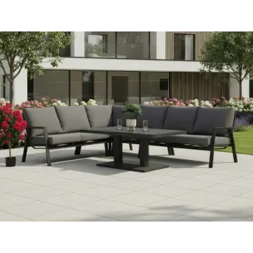 Zara L-Shaped Corner Sofa & Rising Table