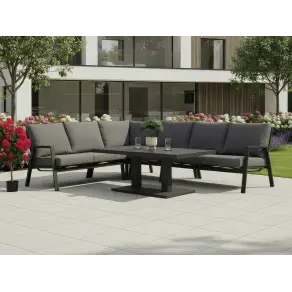 Zara L-Shaped Corner Sofa & Rising Table