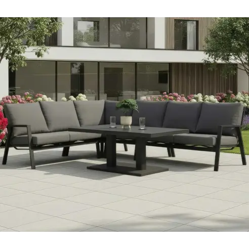 Zara L-Shaped Corner Sofa Set with Rectangular Rising Table Zara L-Shaped Corner Sofa Set with Rectangular Rising Table