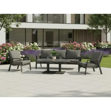 Zara 3 Seater Sofa Dining Set & Rectangular Rising Table