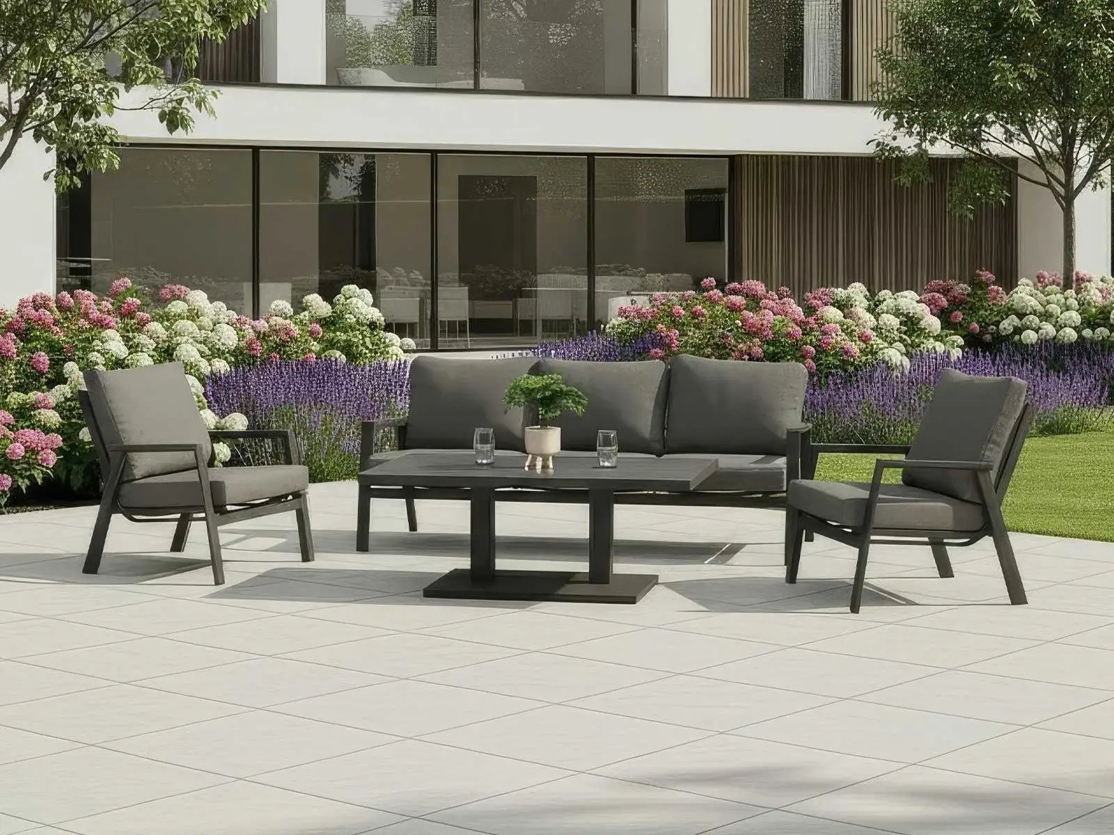 Zara 3 Seater Sofa Dining Set & Rectangular Rising Table
