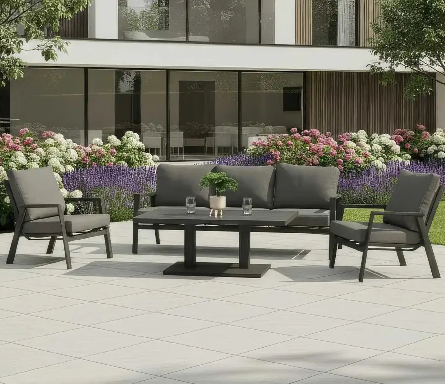Zara 3 Seater Sofa Dining Set & Rectangular Rising Table