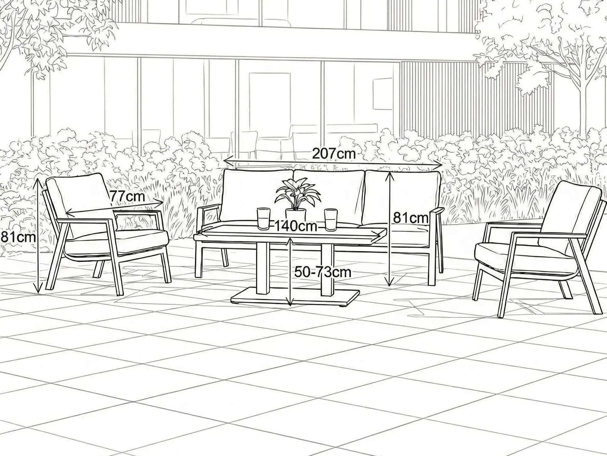 Zara 3 Seater Sofa Dining Set & Rectangular Rising Table