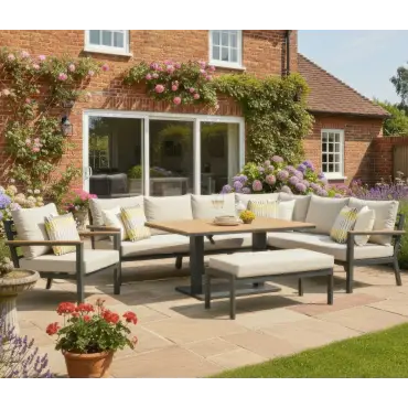 Heidi Right Hand Corner Sofa Dining Set & Rising Table