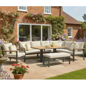 Heidi Right Hand Corner Sofa Dining Set & Rising Table