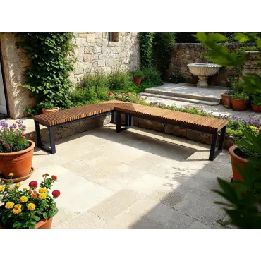 Mandalay Backless Corner Extension Bench - Certified Teak