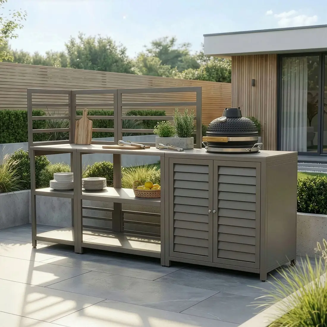 Napoli Outdoor Kitchen & Bar Set - 16 inch Kamado