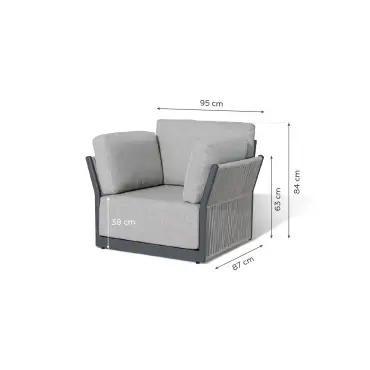 Jude Rope Aluminium Lounging Armchair