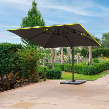 Pisa Cantilever 4m x 3m Parasol with LED lights