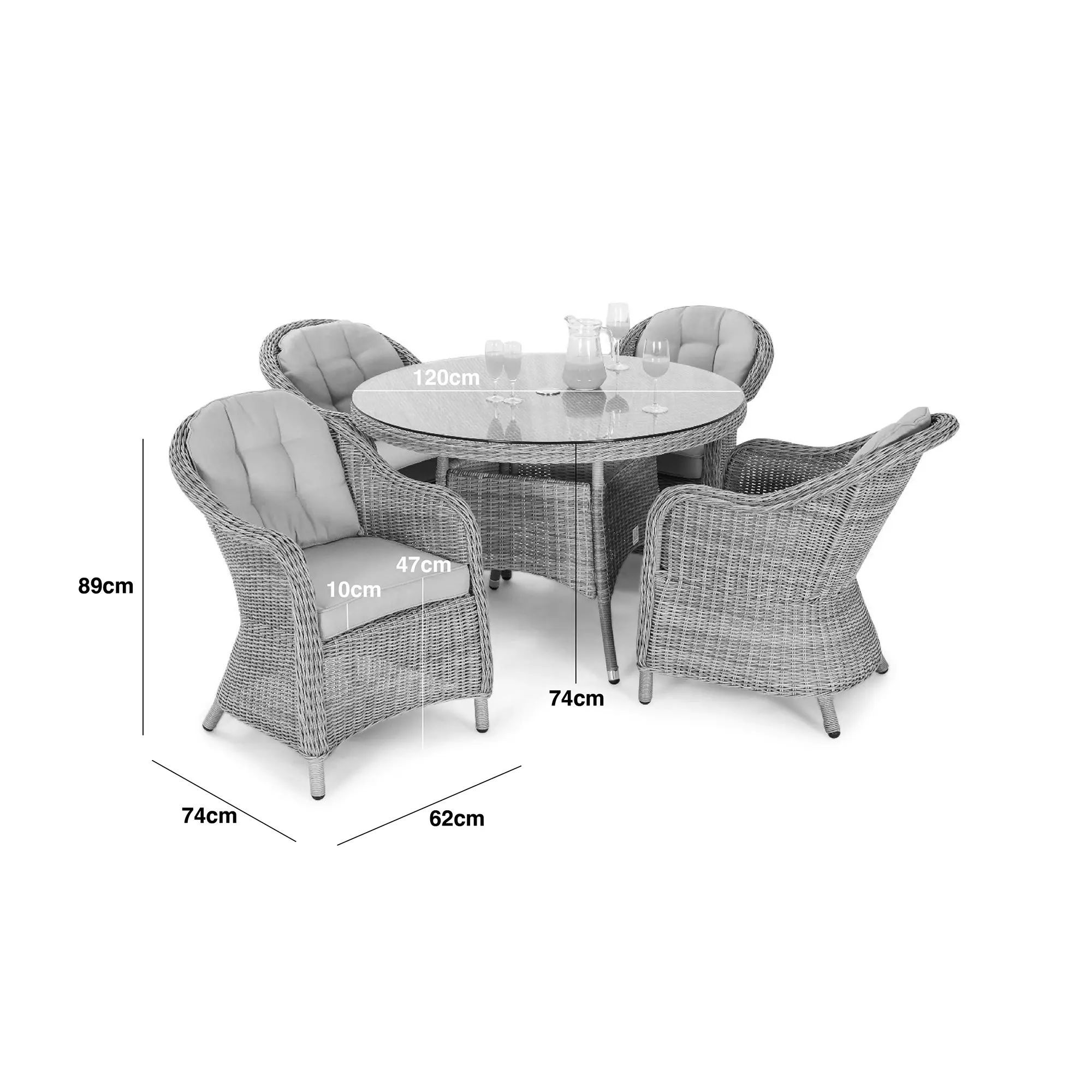 Oxford Heritage 4 seat Dining set
