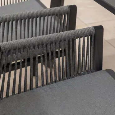 Darcey 4 Seat Rope Aluminium Dining Set - Extending Table with 4 Chairs