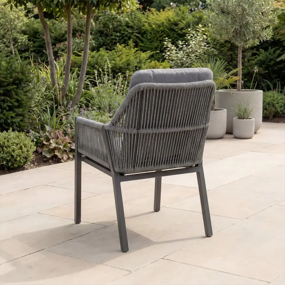 Darcey 4 Seat Rope Aluminium Dining Set - Extending Table with 4 Chairs