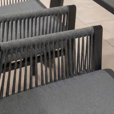 Darcey 12 Seat Rope Aluminium Dining Set - Extending Table with 12 Chairs