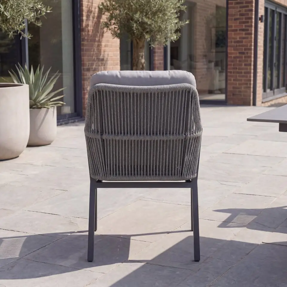 Darcey 12 Seat Rope Aluminium Dining Set - Extending Table with 12 Chairs