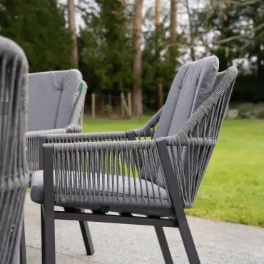 Darcey 6 Seat Rope Aluminium Dining Set - Round Table
