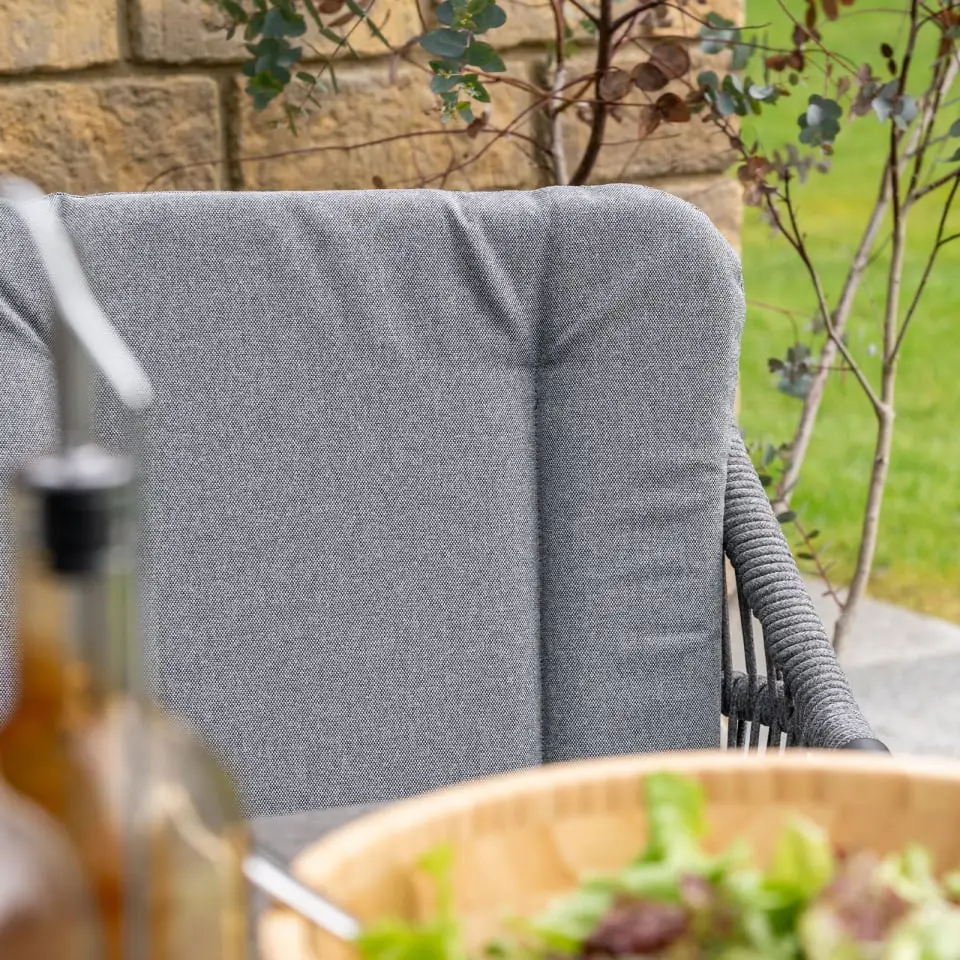 Darcey 6 Seat Rope Aluminium Dining Set - Round Table