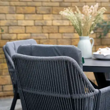 Darcey 4 Seat Rope Aluminium Dining Set - Round Table