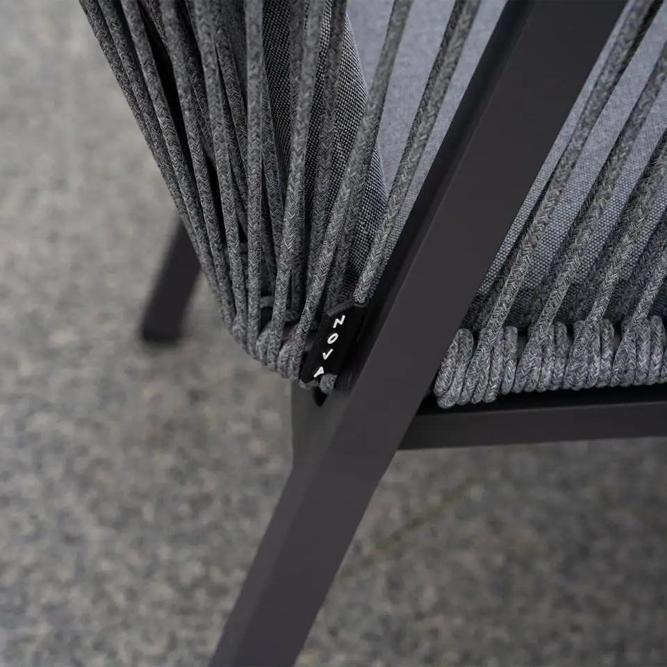 Darcey 4 Seat Rope Aluminium Dining Set - Round Table