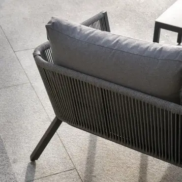 Darcey Rope Aluminium 3 Seater Chaise Sofa Lounging Set