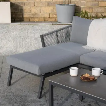Darcey Rope Aluminium 3 Seater Chaise Sofa Lounging Set