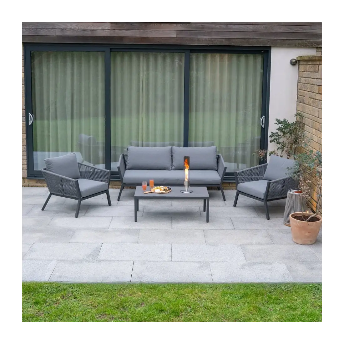Darcey Rope Aluminium 2 Seater Sofa Lounging Set Darcey Rope Aluminium 2 Seater Sofa Lounging Set