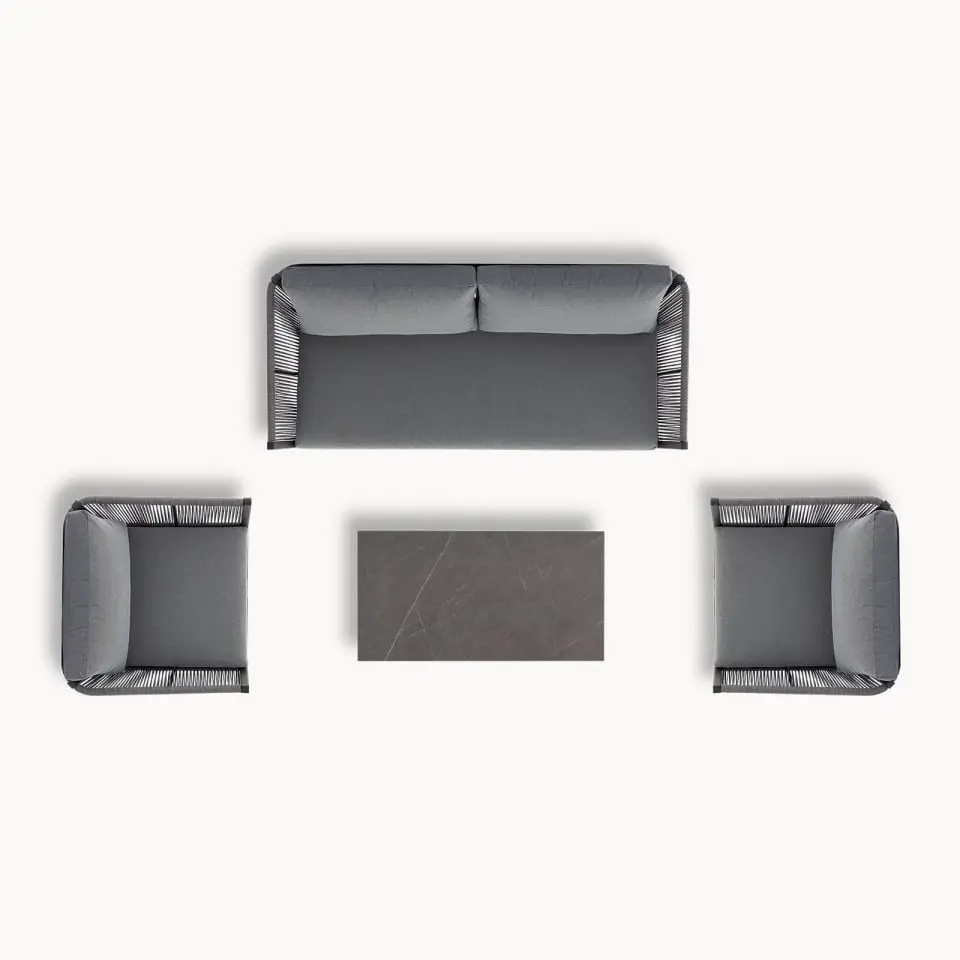 Darcey Rope Aluminium 2 Seater Sofa Lounging Set