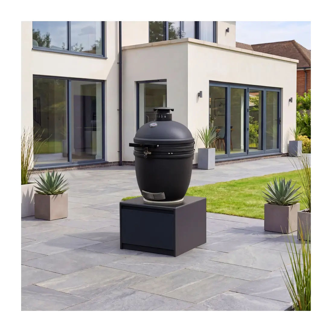 Oakley Straight K-Pro 22 Kamado Charcoal Barbecue - Integrated Drawer Unit Oakley Straight K-Pro 22 Kamado Charcoal Barbecue - Integrated Drawer Unit