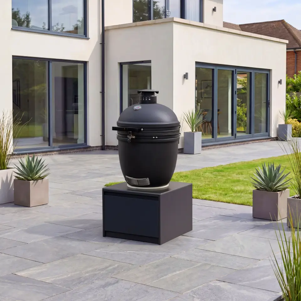 Oakley Straight K-Pro 22 Kamado Charcoal Barbecue - Integrated Drawer Unit