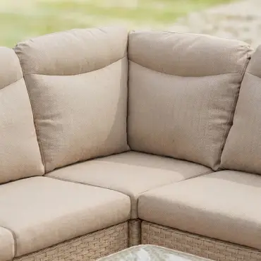 Audrey Corner Rattan Lounge Set with Armchair & Bench - Rising Table