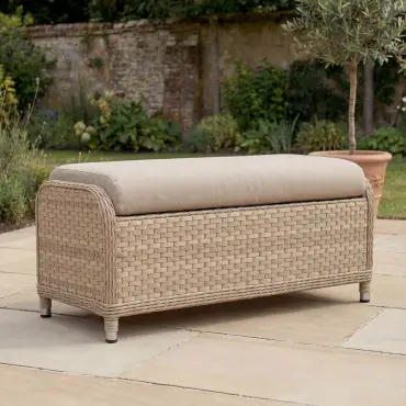 Audrey Corner Rattan Lounge Set with Armchair & Bench - Rising Table