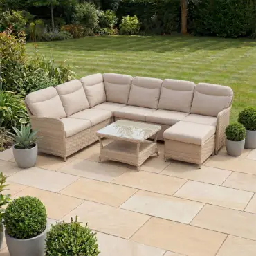 Audrey Rattan Large Corner Sofa Lounge Set