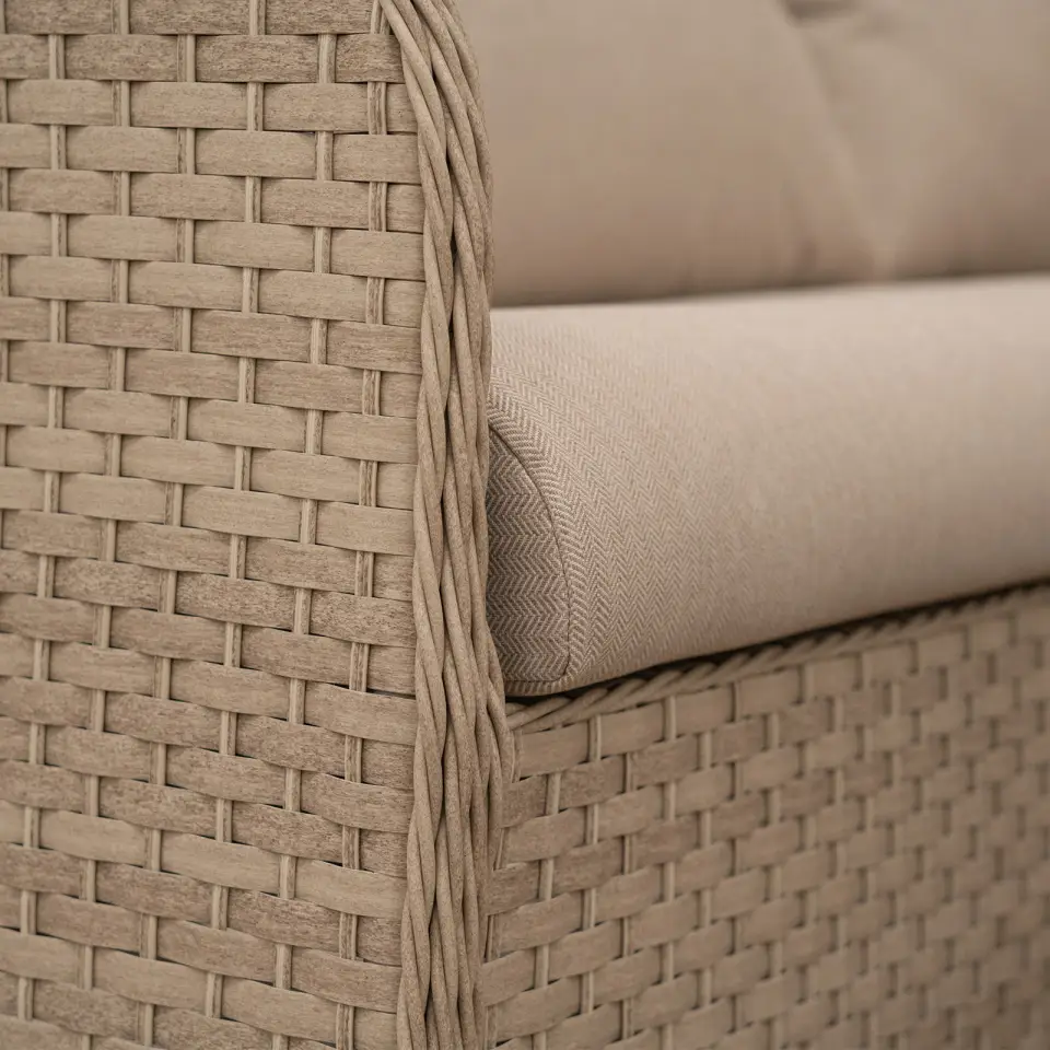 Audrey Rattan Large Corner Sofa Lounge Set