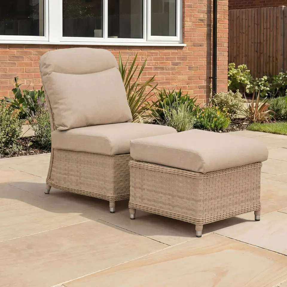 Audrey Rattan Large Corner Sofa Lounge Set