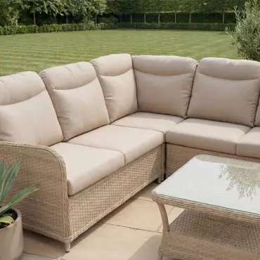 Audrey Rattan Large Corner Sofa Lounge Set